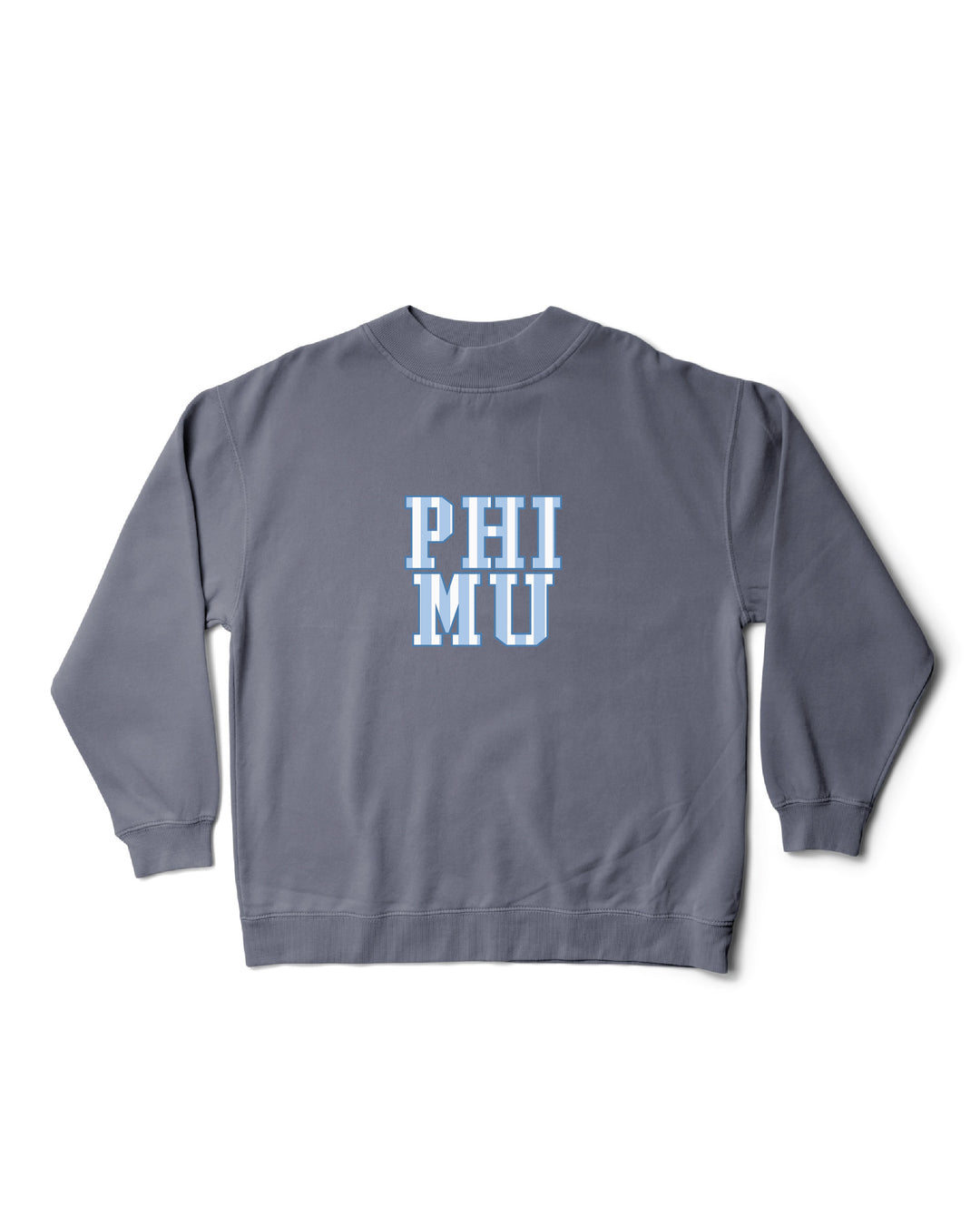 Striped Mock Neck Sorority Crewneck