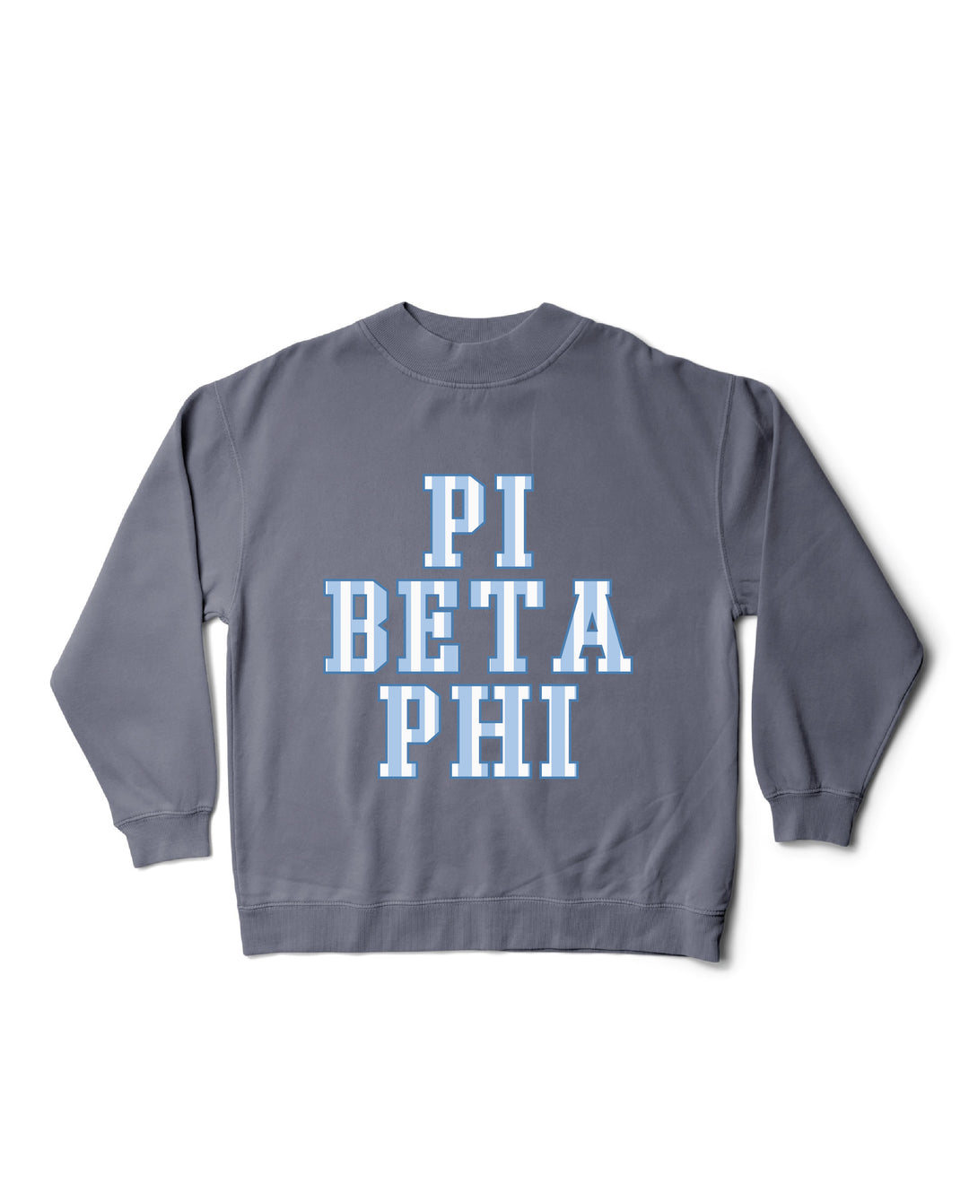 Striped Mock Neck Sorority Crewneck