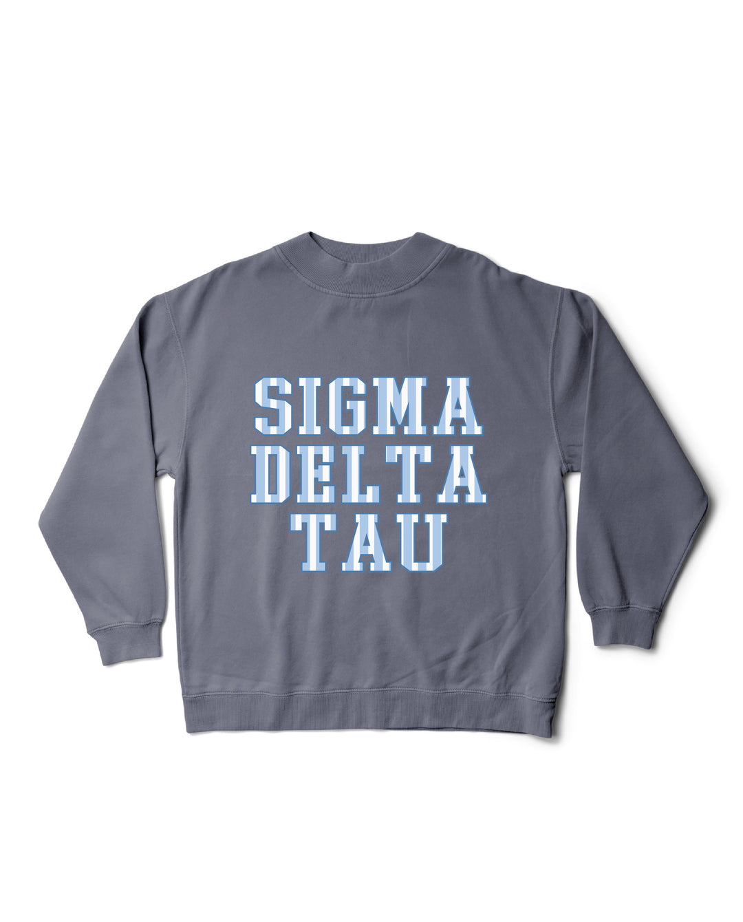 Striped Mock Neck Sorority Crewneck