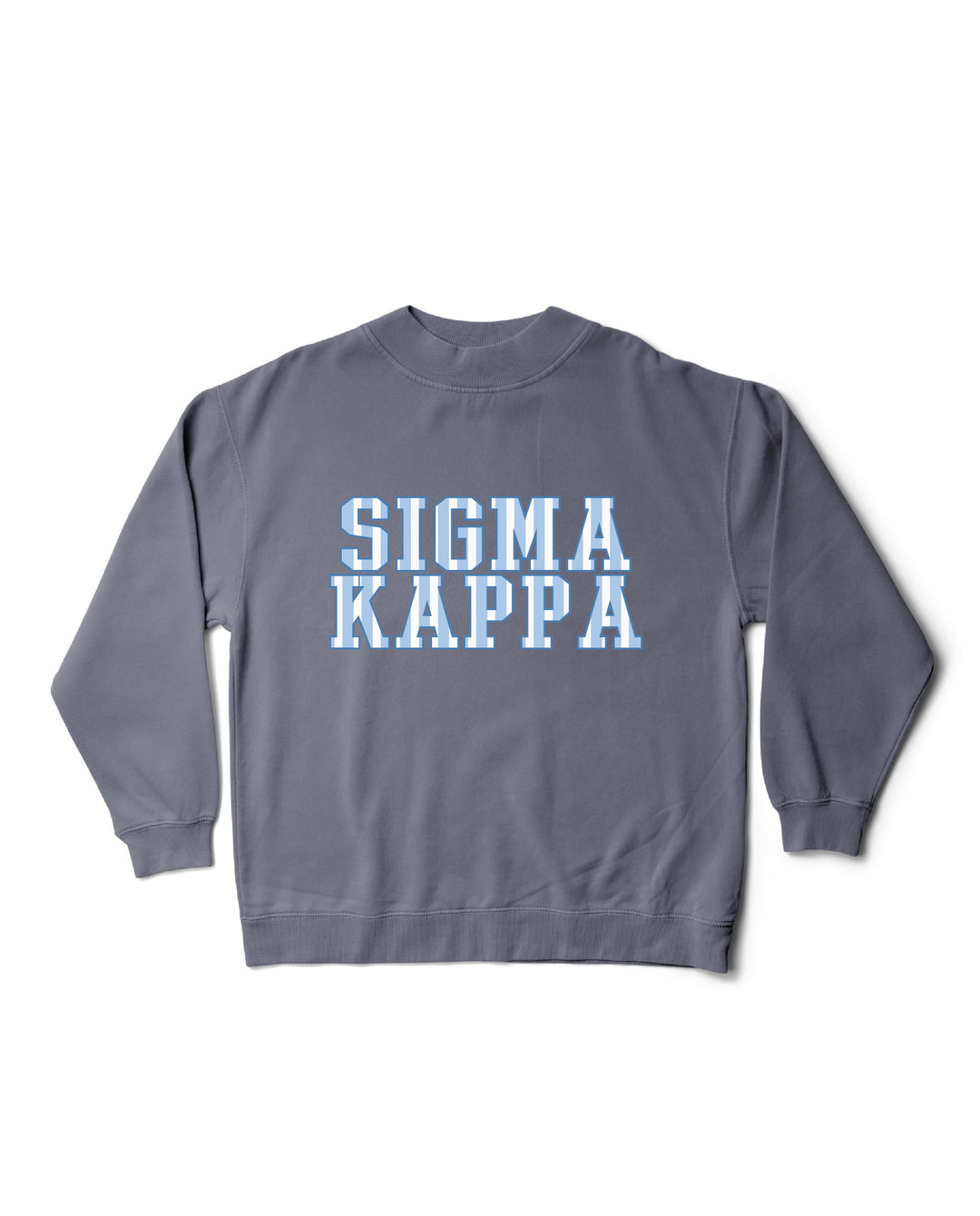 Striped Mock Neck Sorority Crewneck