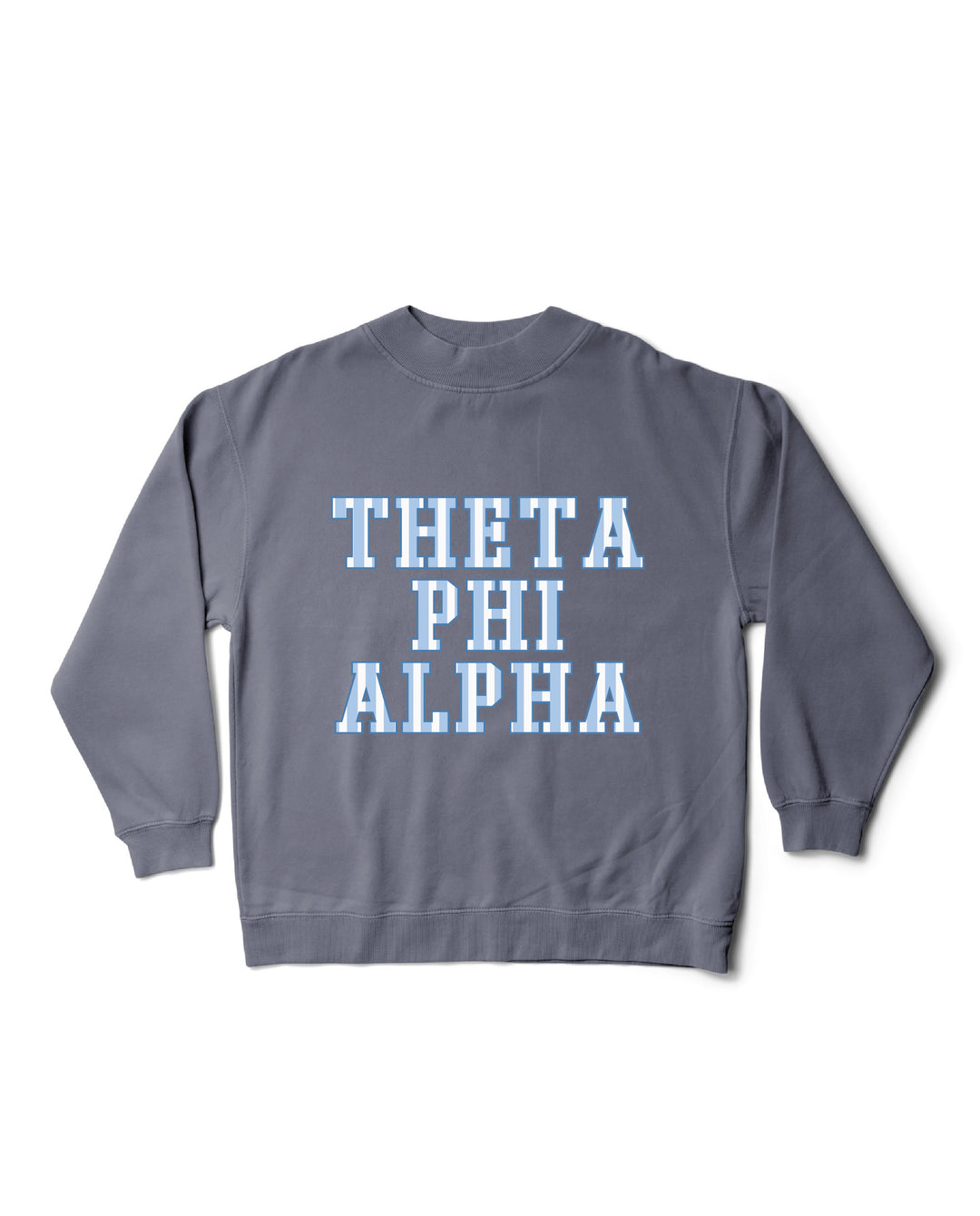 Striped Mock Neck Sorority Crewneck