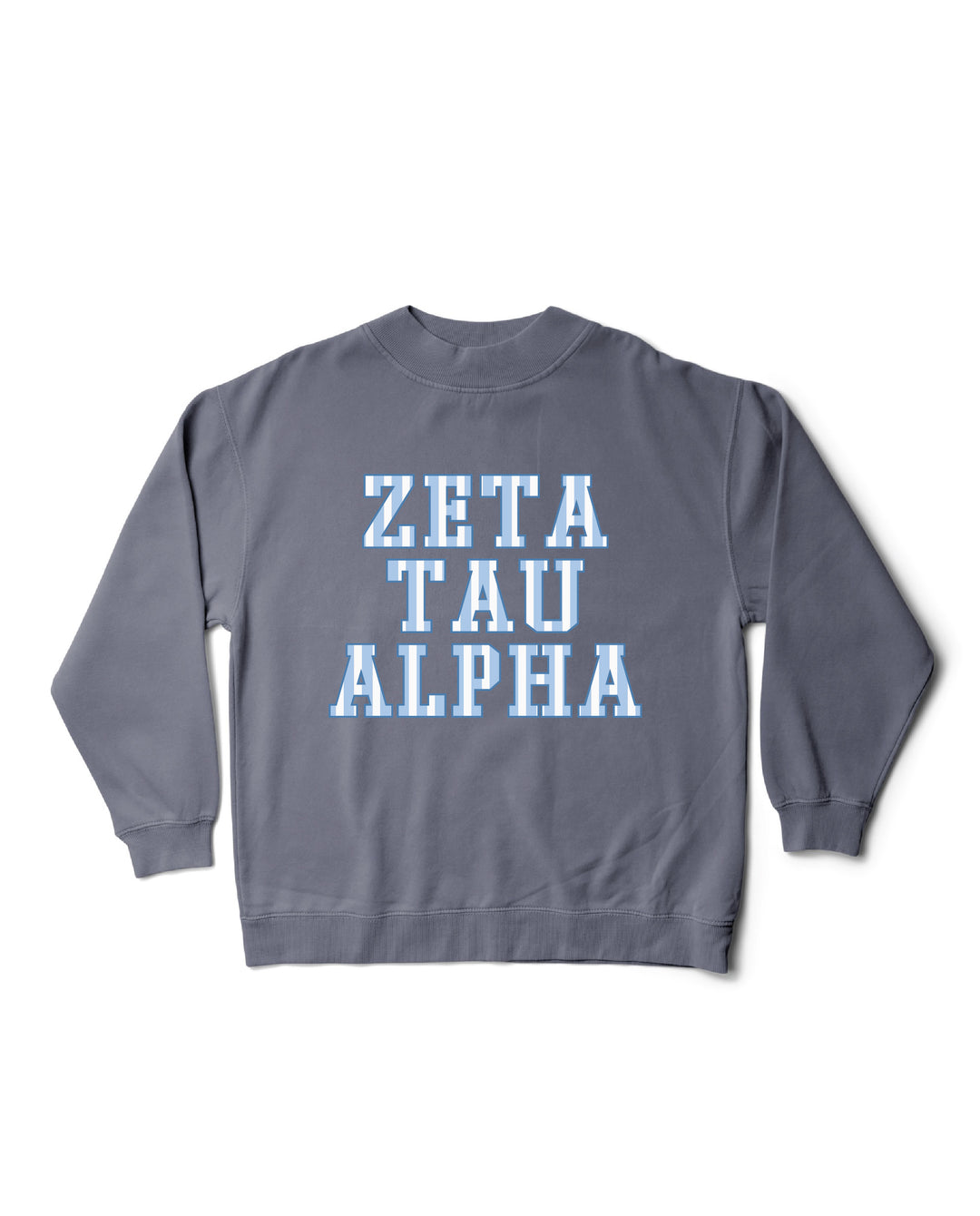 Striped Mock Neck Sorority Crewneck
