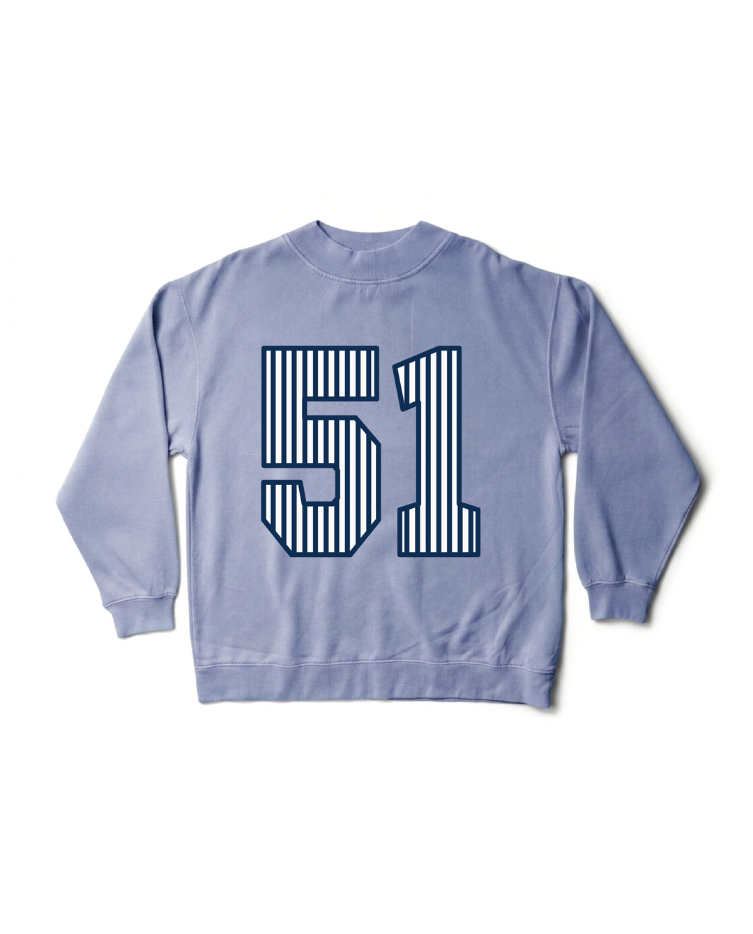 Striped Est Year Mock Neck Sorority Crewneck
