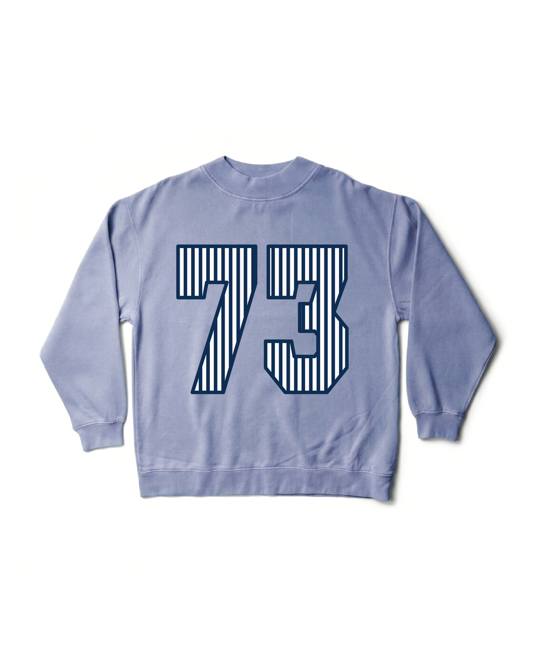 Striped Est Year Mock Neck Sorority Crewneck