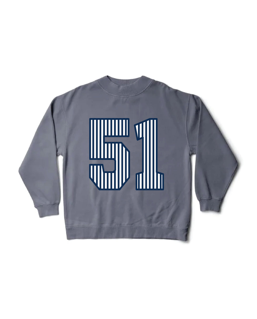 Striped Est Year Mock Neck Sorority Crewneck
