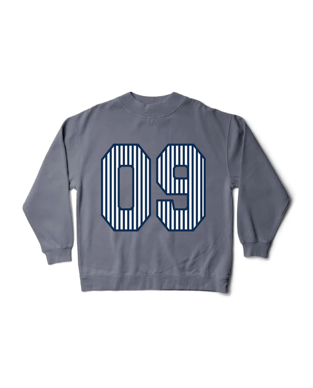 Striped Est Year Mock Neck Sorority Crewneck