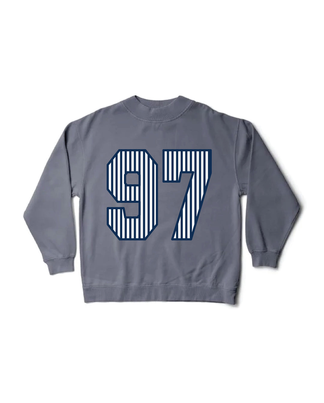 Striped Est Year Mock Neck Sorority Crewneck