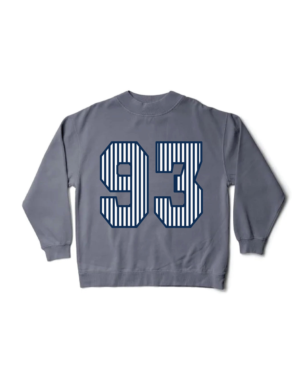 Striped Est Year Mock Neck Sorority Crewneck