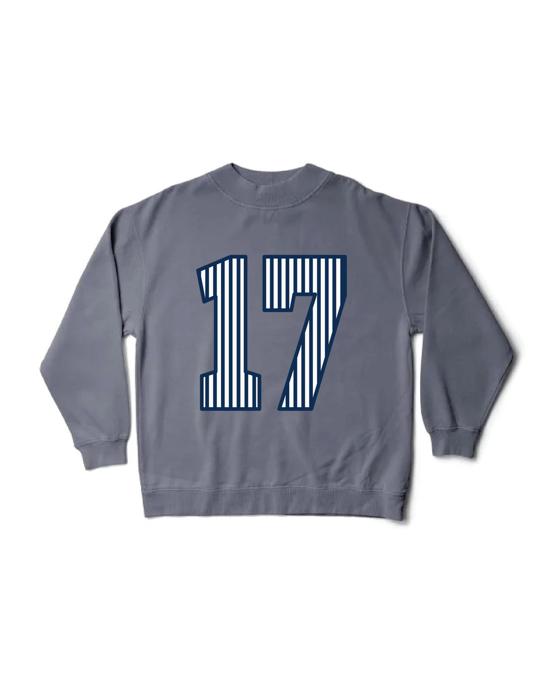Striped Est Year Mock Neck Sorority Crewneck