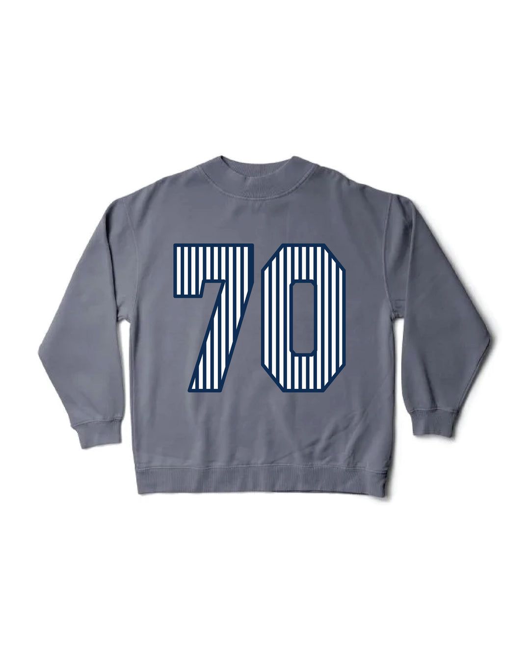 Striped Est Year Mock Neck Sorority Crewneck