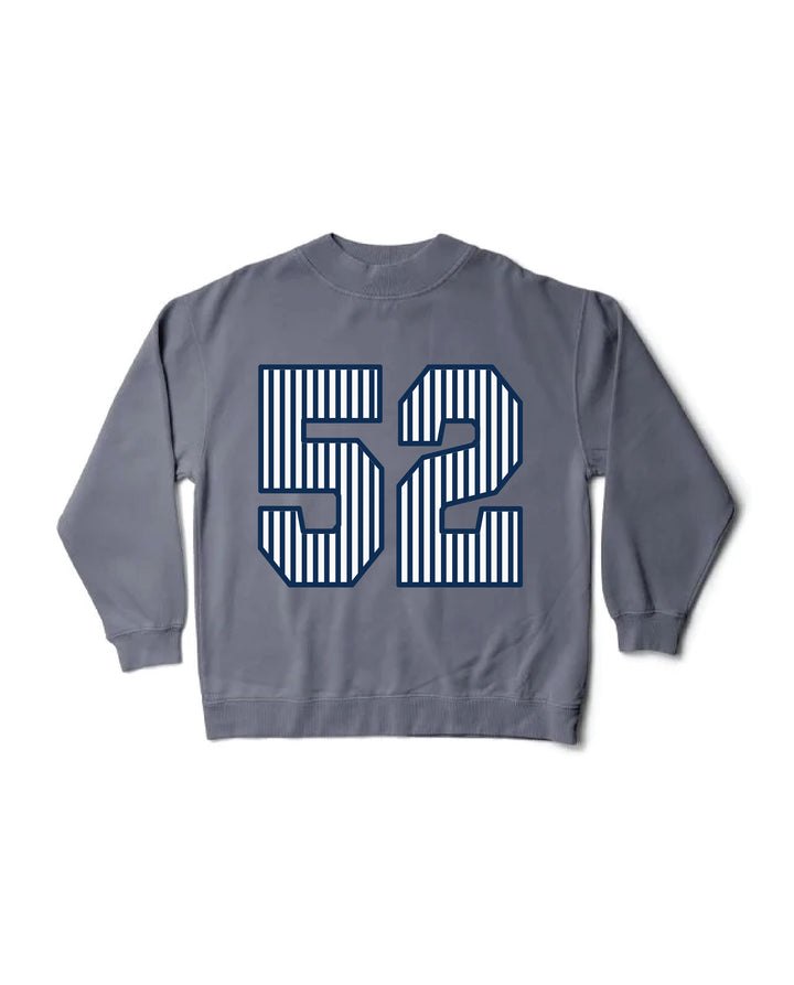 Striped Est Year Mock Neck Sorority Crewneck