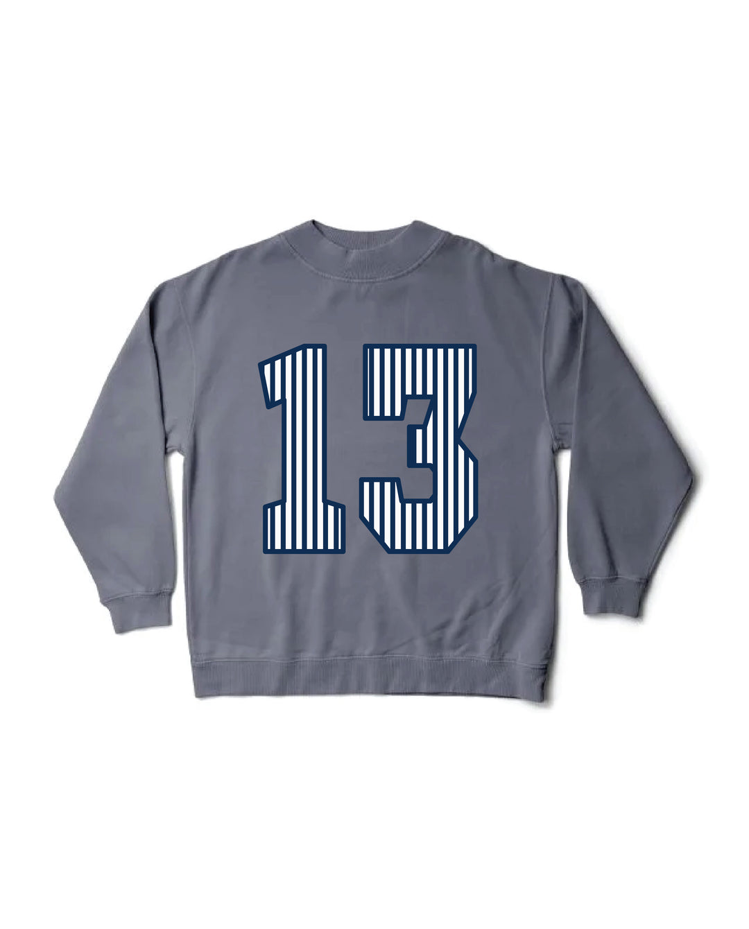 Striped Est Year Mock Neck Sorority Crewneck