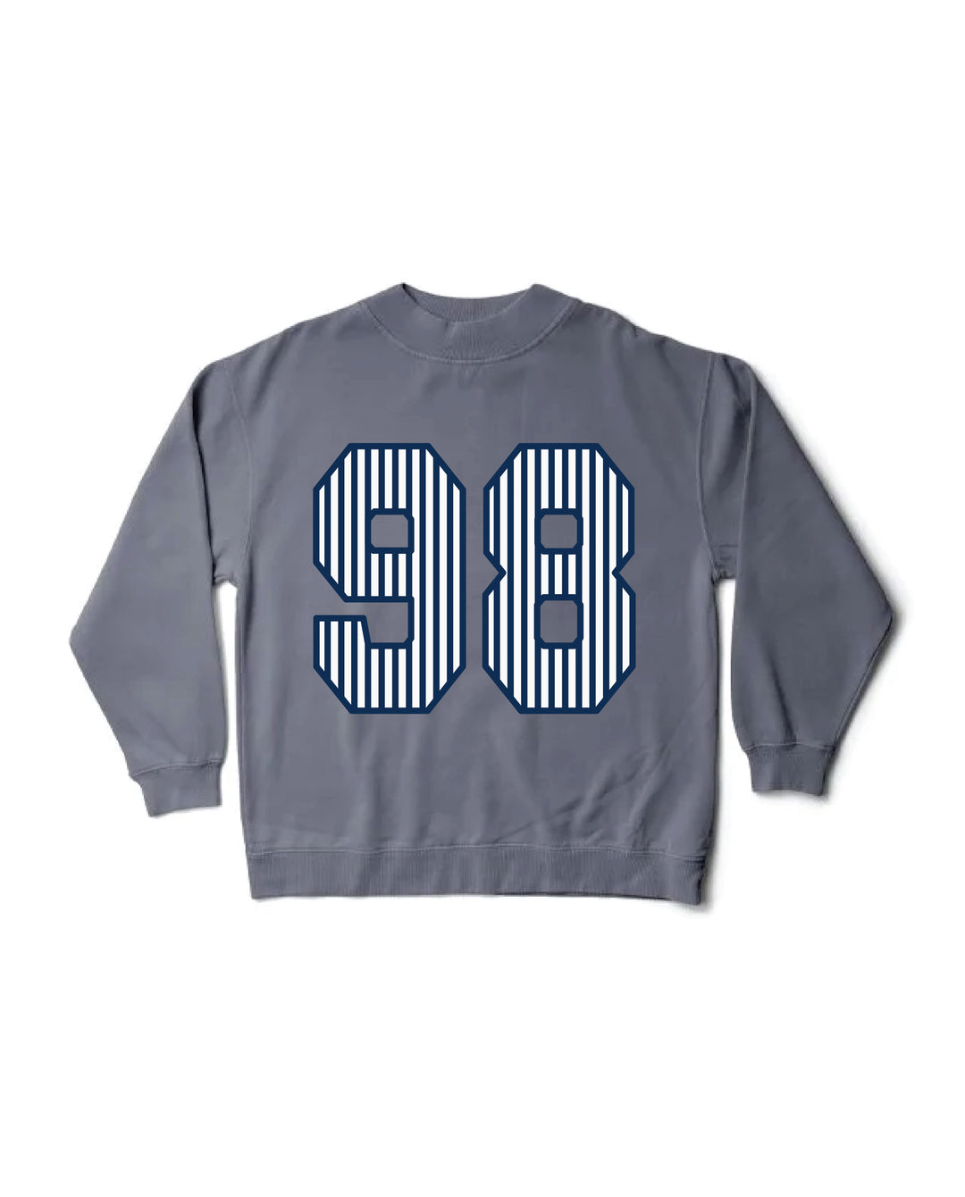 Striped Est Year Mock Neck Sorority Crewneck