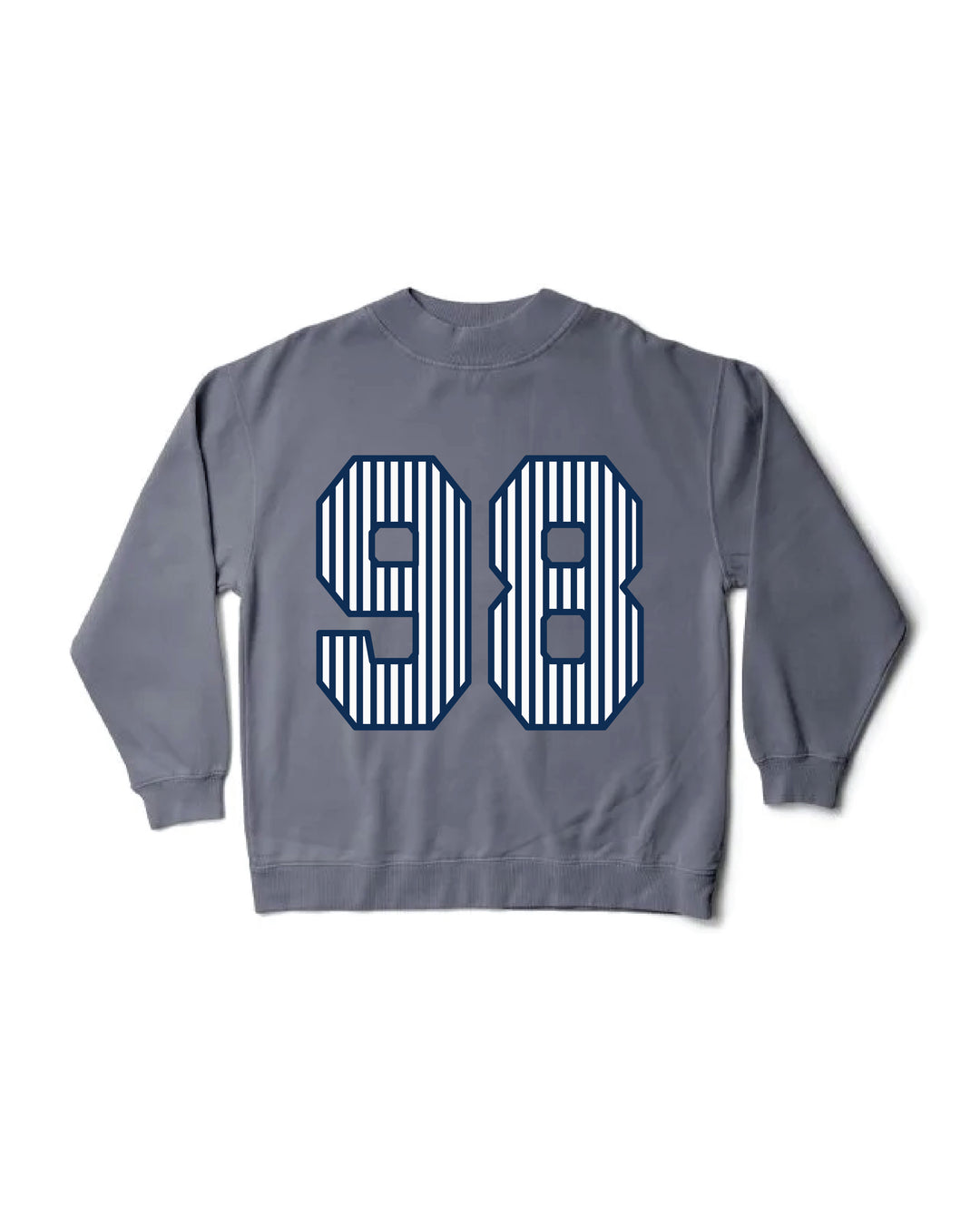 Striped Est Year Mock Neck Sorority Crewneck