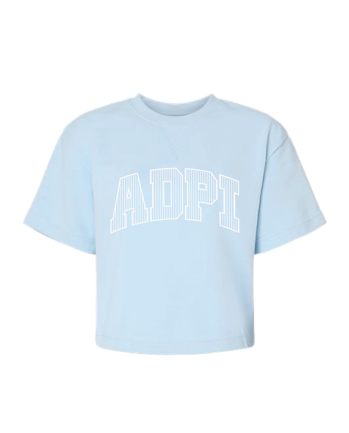 Striped Letter Sorority Boxy Tee