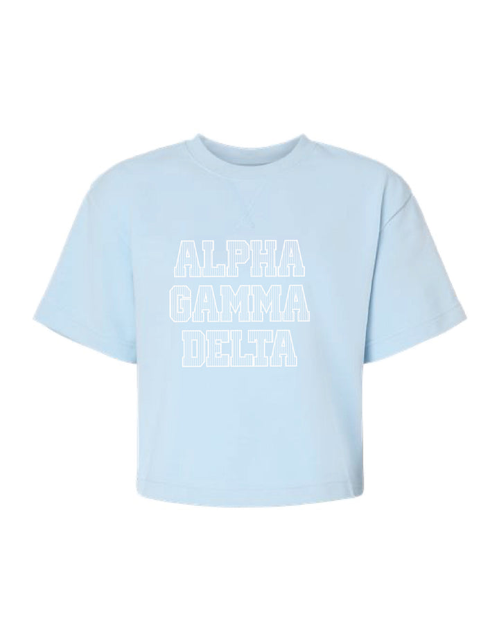 Striped Letter Sorority Boxy Tee