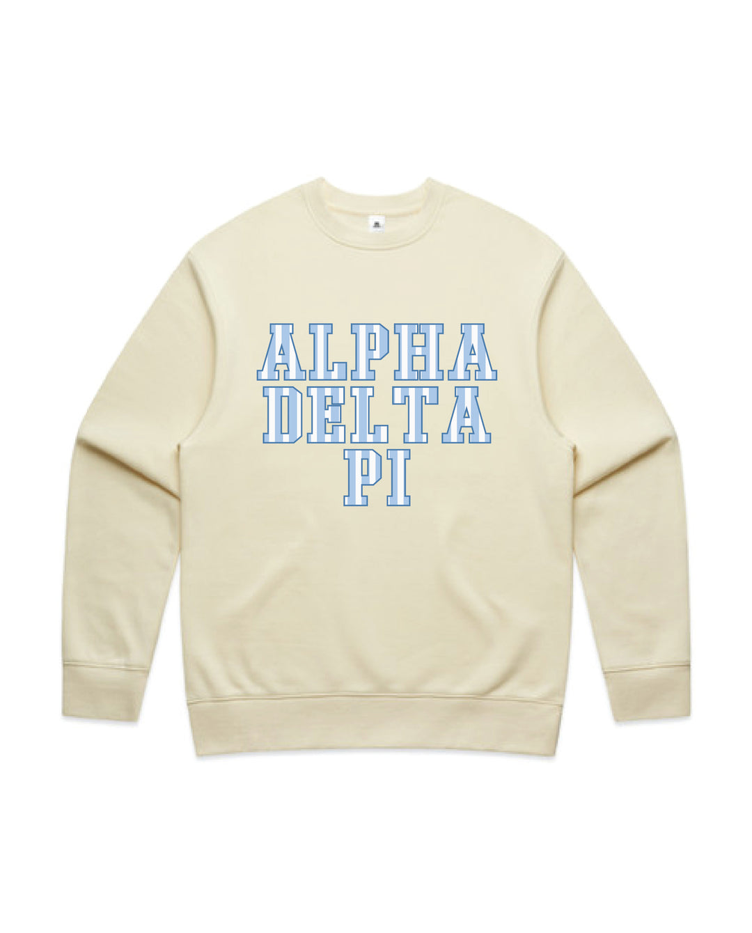 Alpha Delta Pi Striped Butter Heavy Weight Crewneck