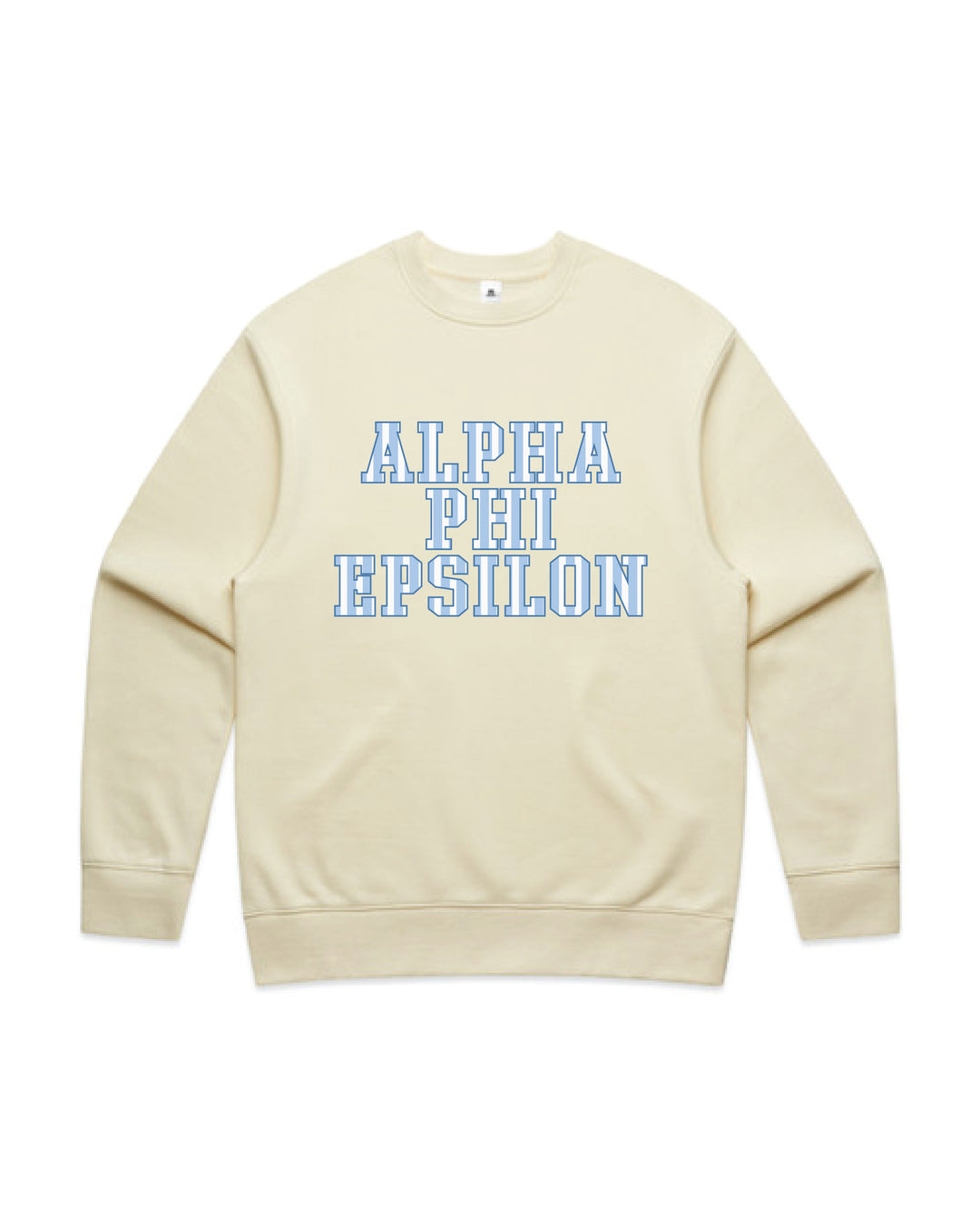 Striped Letters Heavy Weight Butter Sorority Crewneck