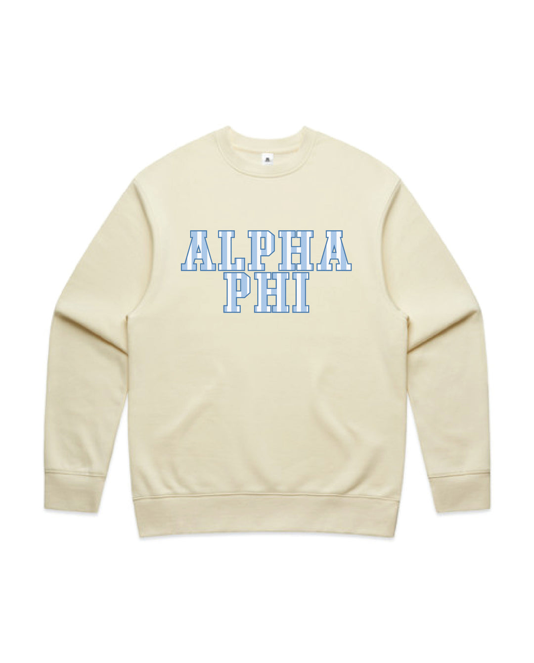 Alpha Phi Striped Butter Heavy Weight Crewneck