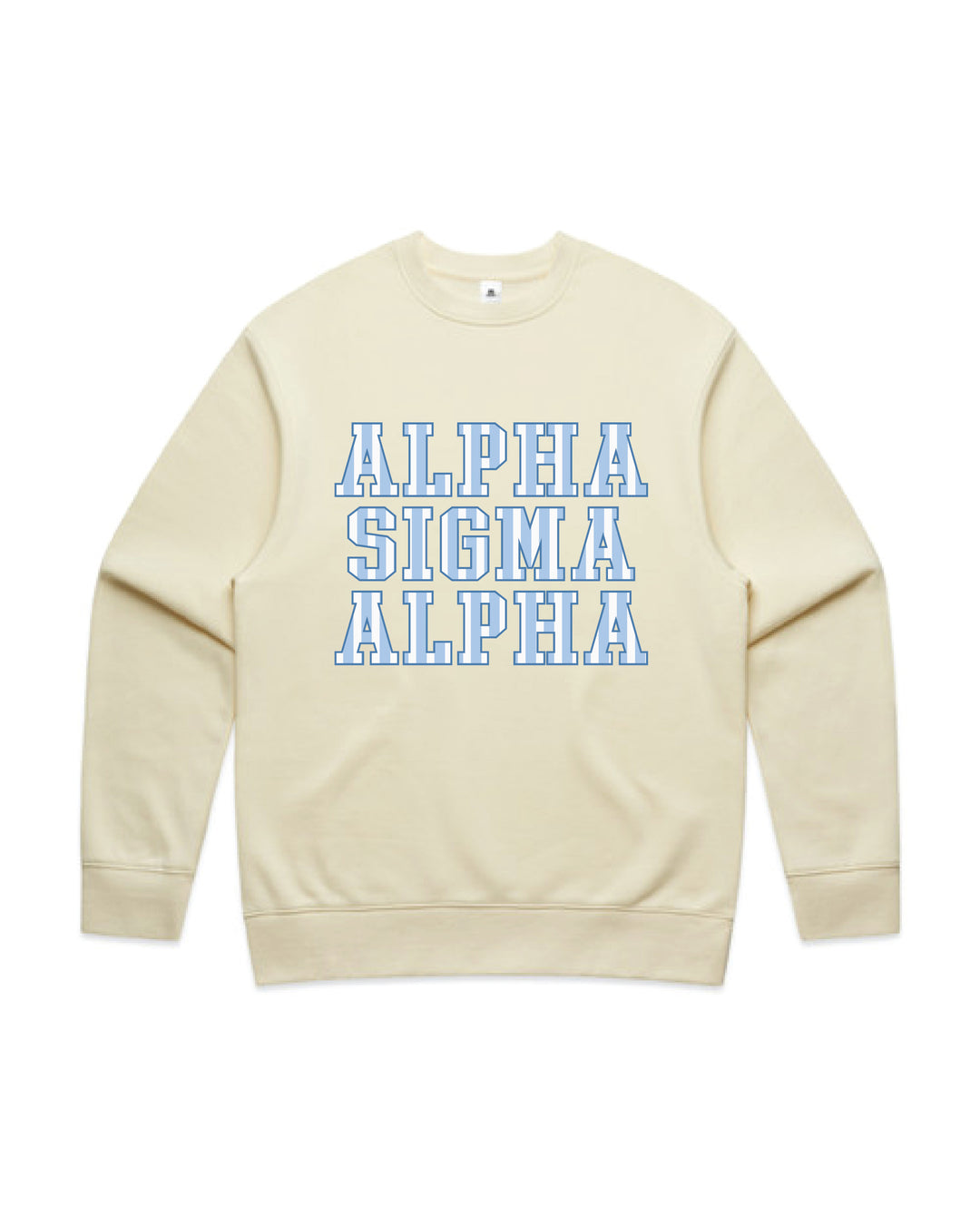 Striped Letters Heavy Weight Butter Sorority Crewneck