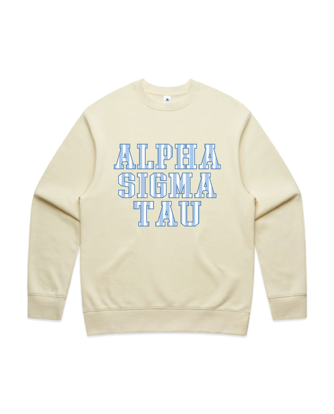 Alpha Sigma Tau Striped Butter Heavy Weight Crewneck