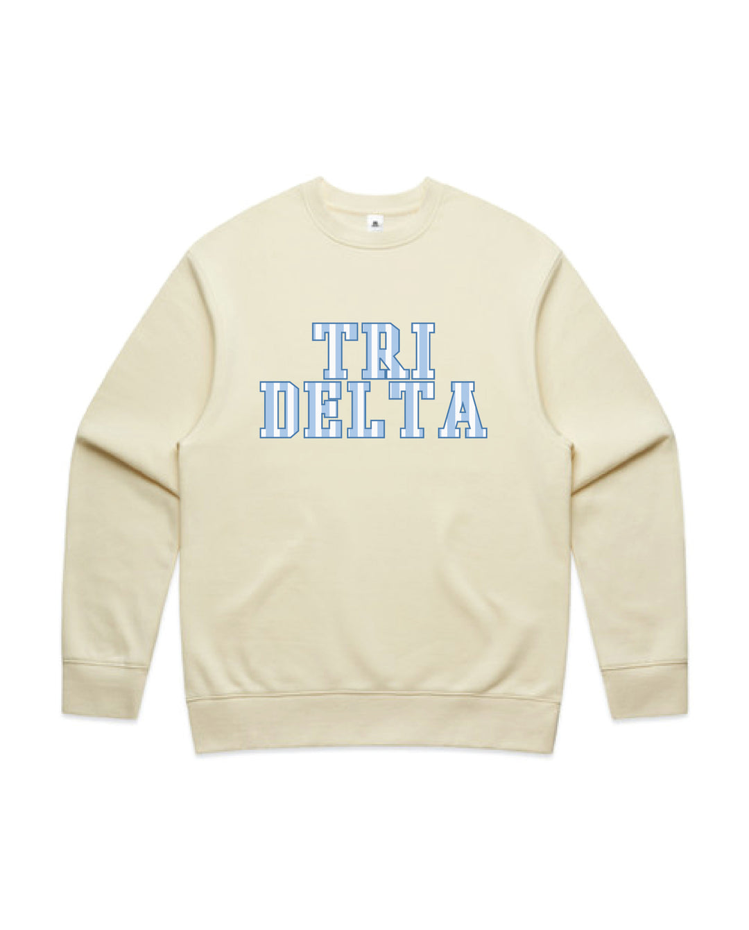 Delta Delta Delta Striped Butter Heavy Weight Crewneck