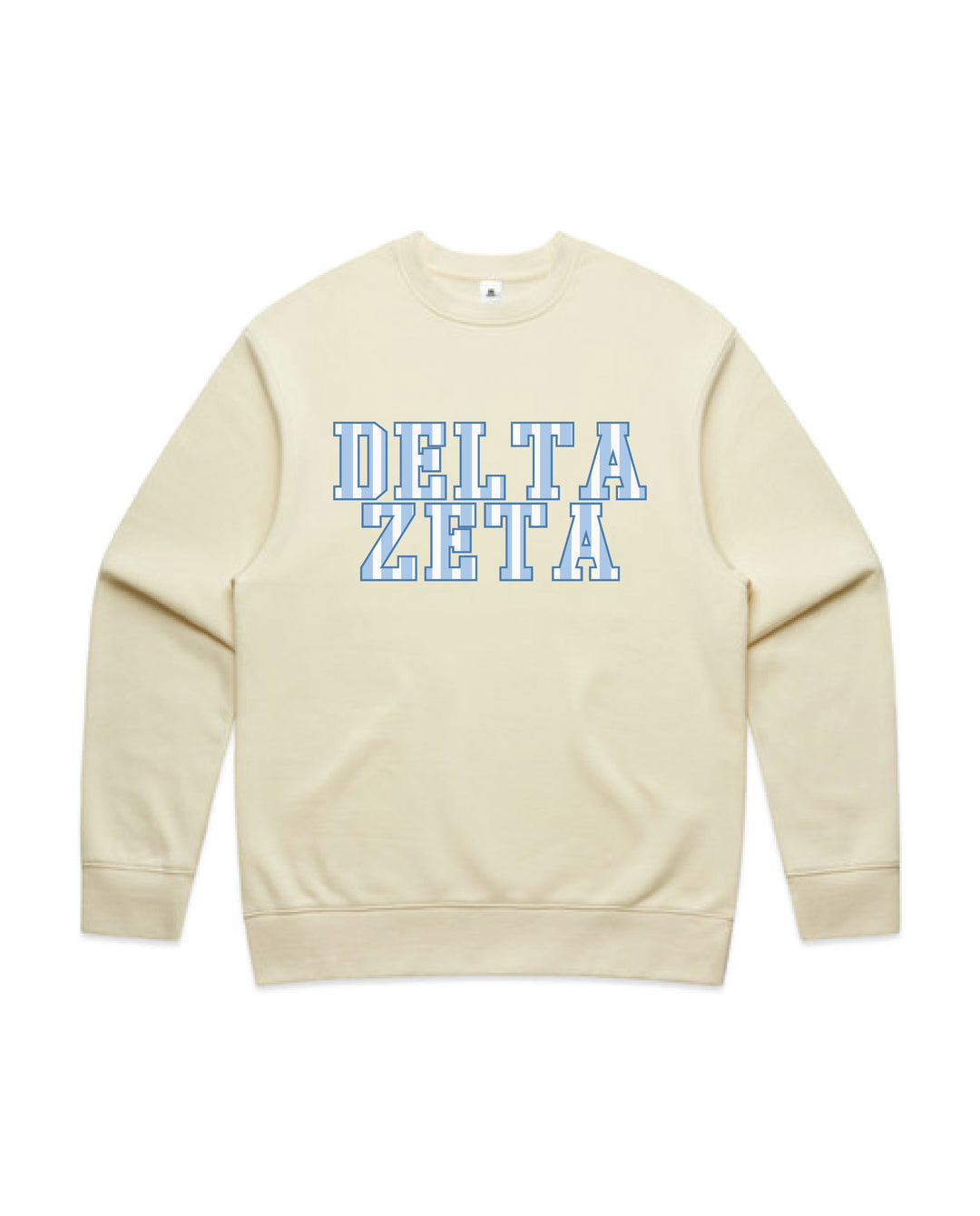 Striped Letters Heavy Weight Butter Sorority Crewneck
