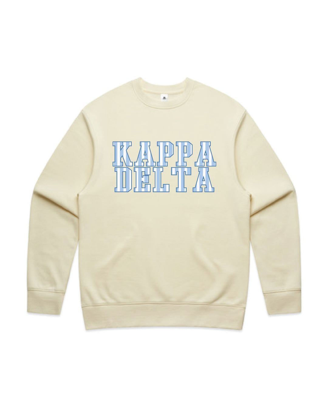 Striped Letters Heavy Weight Butter Sorority Crewneck