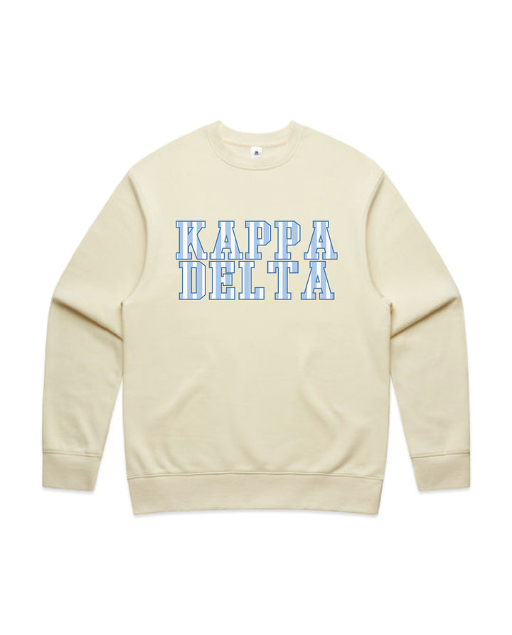 Striped Letters Heavy Weight Butter Sorority Crewneck