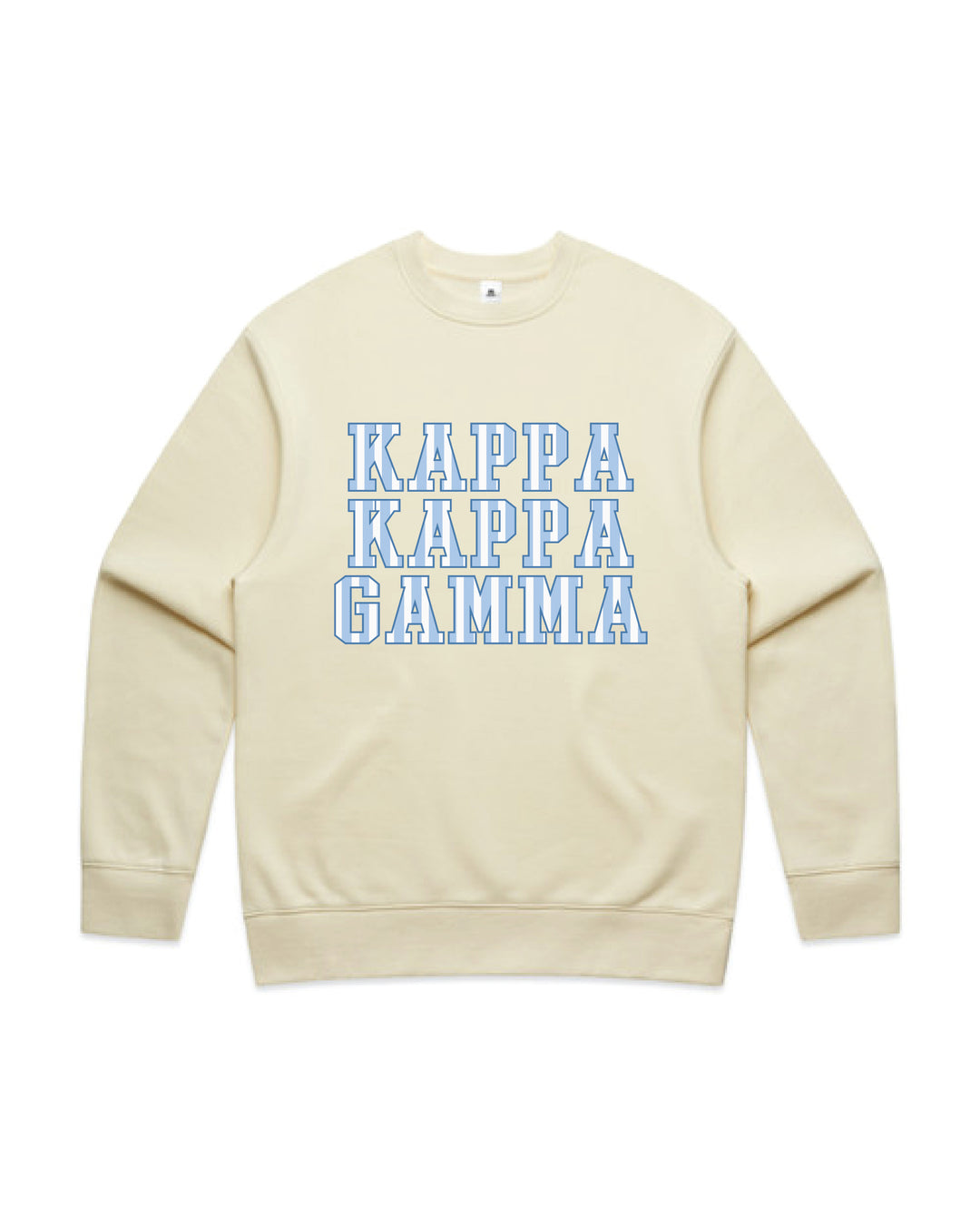 Striped Letters Heavy Weight Butter Sorority Crewneck