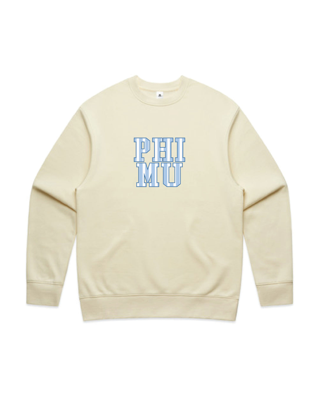 Phi Mu Striped Butter Heavy Weight Crewneck