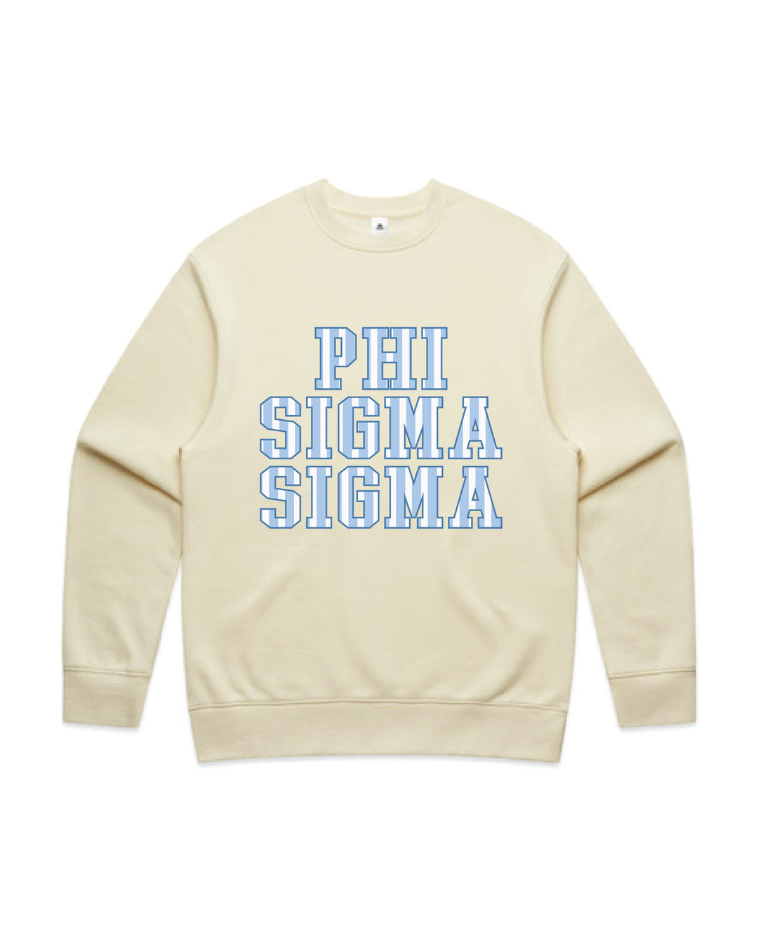 Striped Letters Heavy Weight Butter Sorority Crewneck