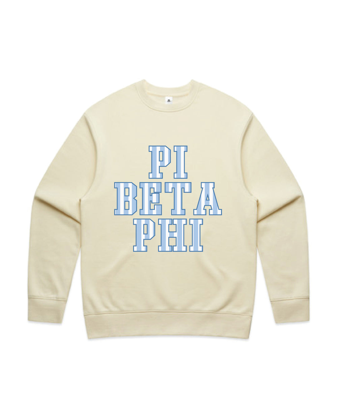 Striped Letters Heavy Weight Butter Sorority Crewneck