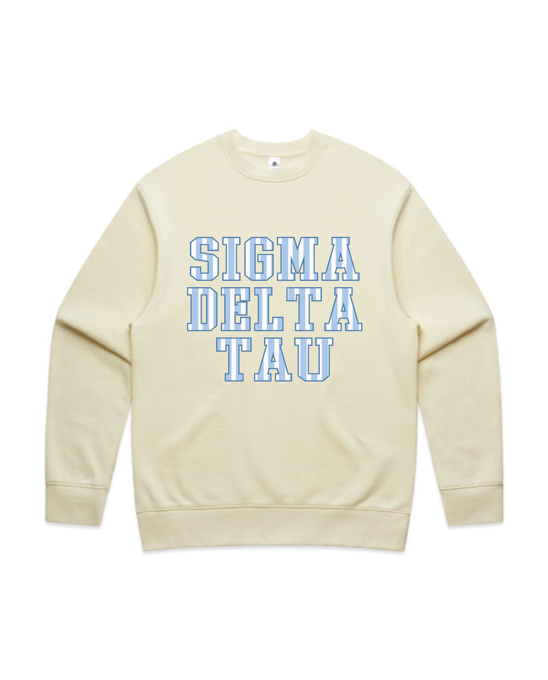 Striped Letters Heavy Weight Butter Sorority Crewneck