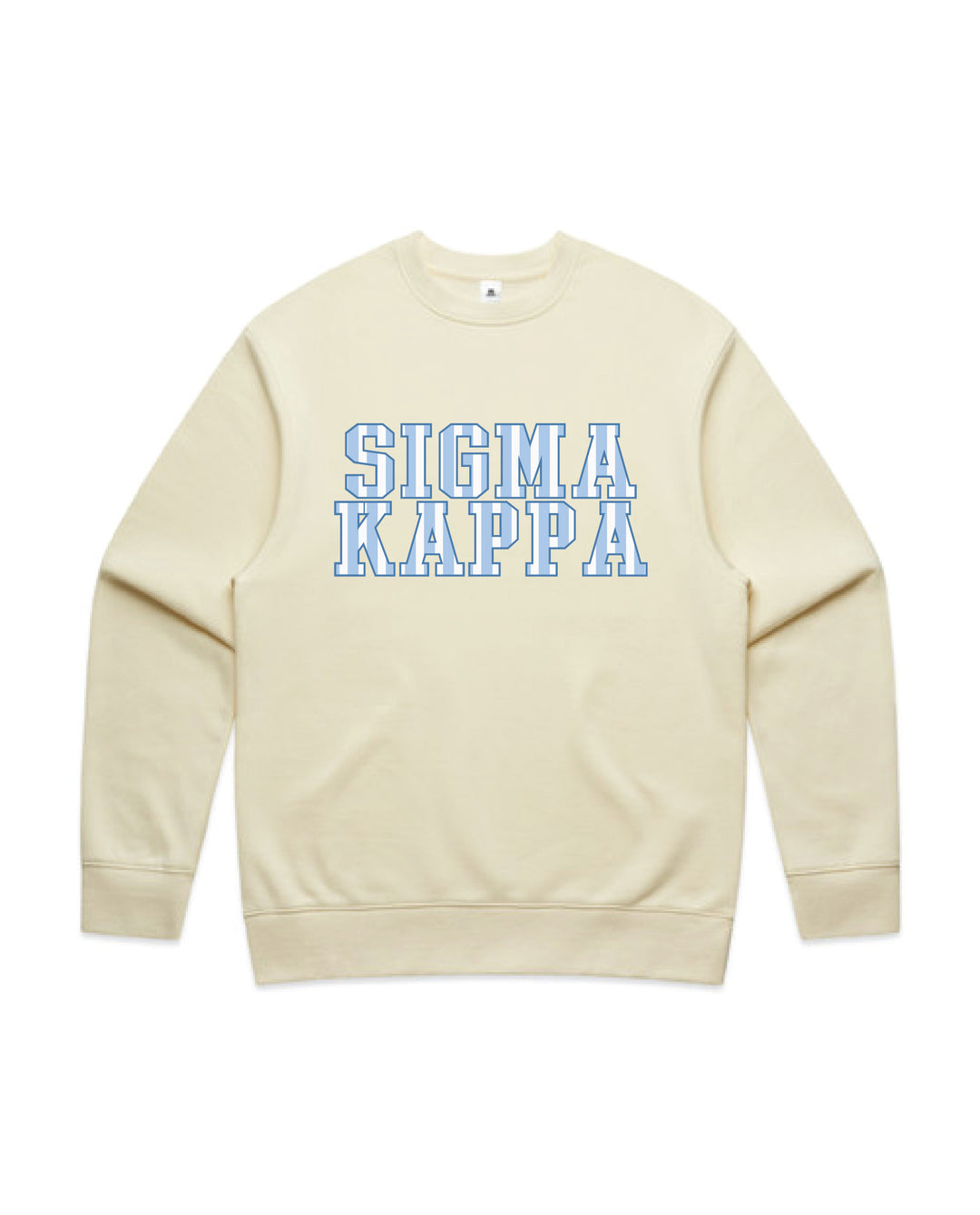 Striped Letters Heavy Weight Butter Sorority Crewneck