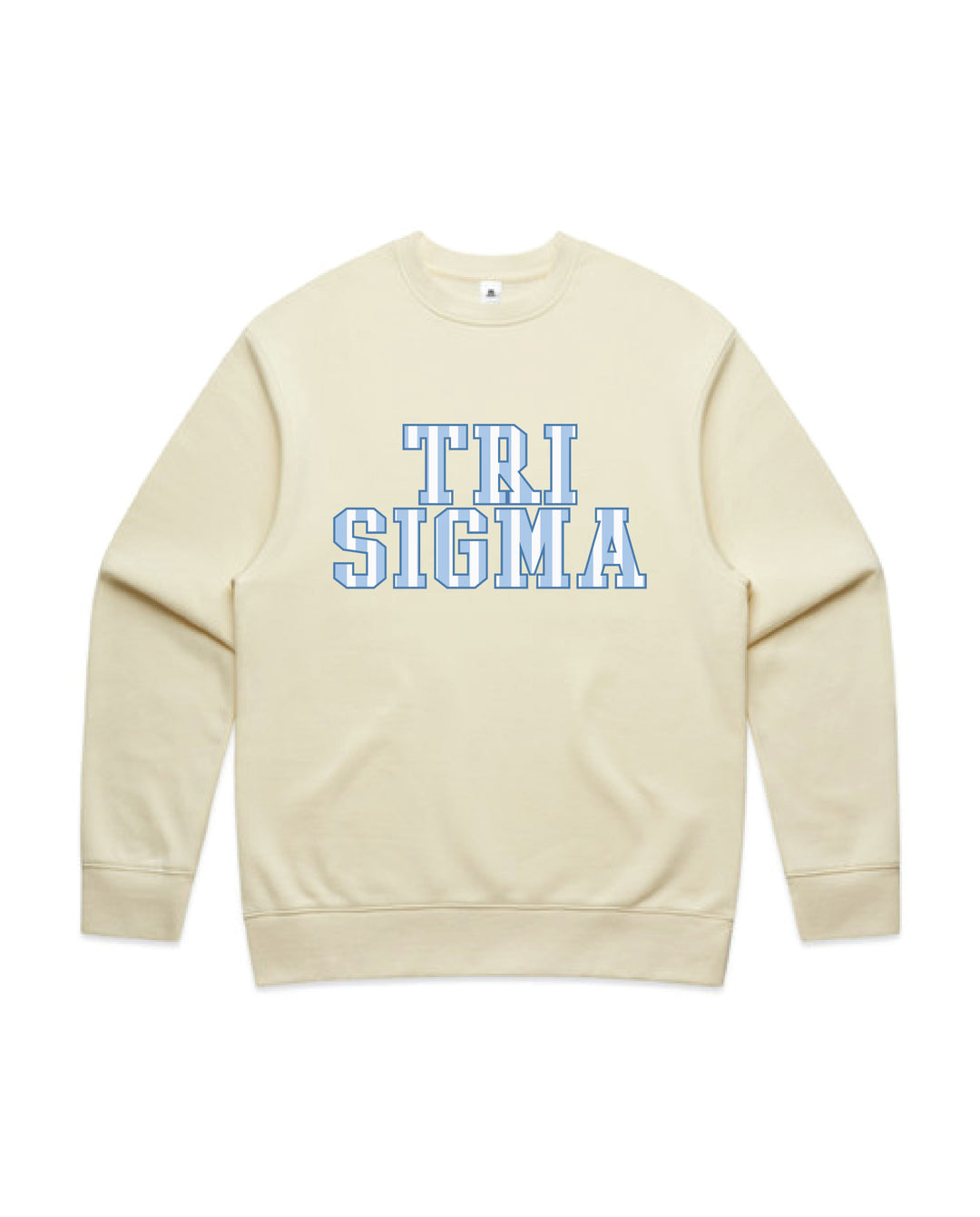 Striped Letters Heavy Weight Butter Sorority Crewneck