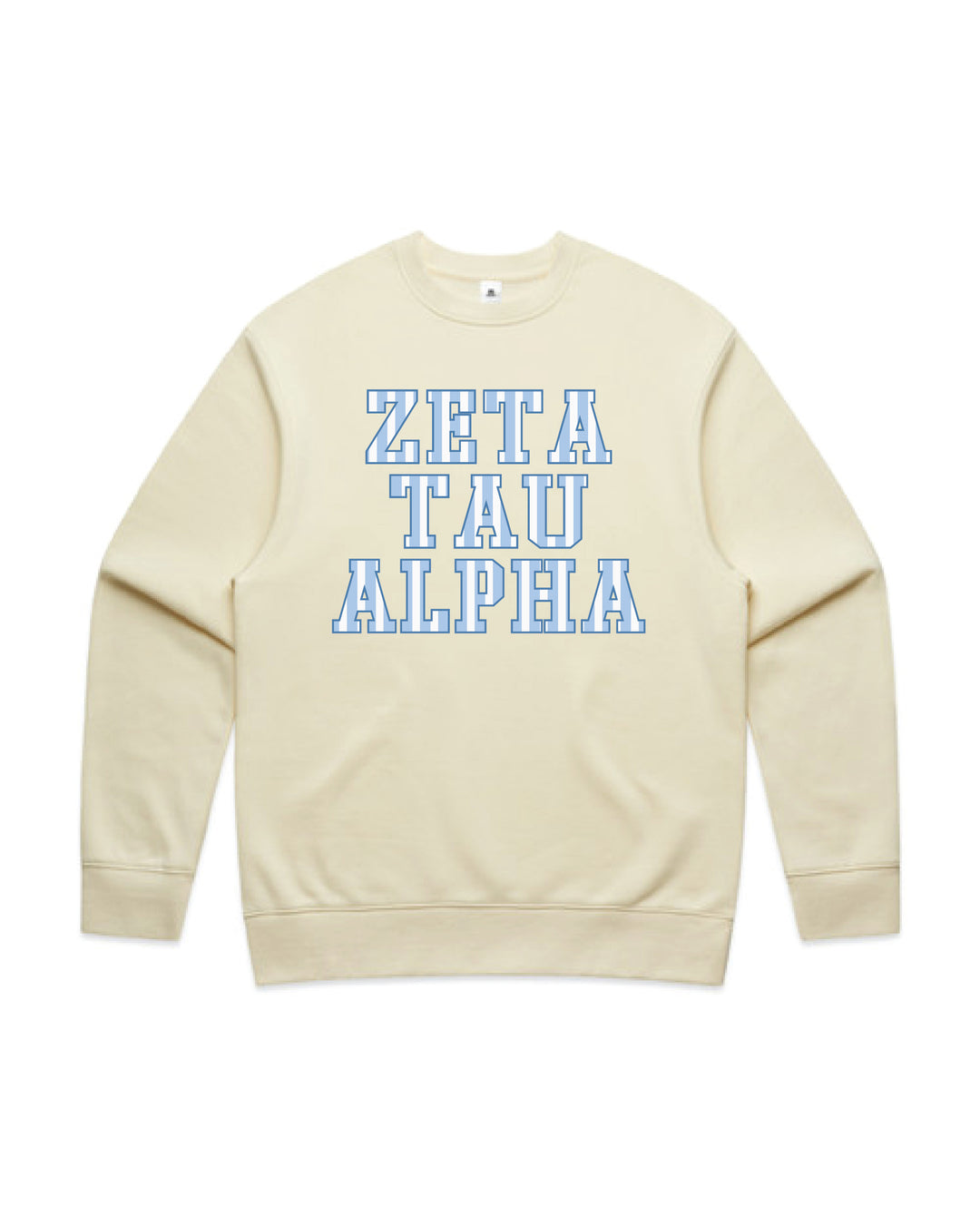 Striped Letters Heavy Weight Butter Sorority Crewneck