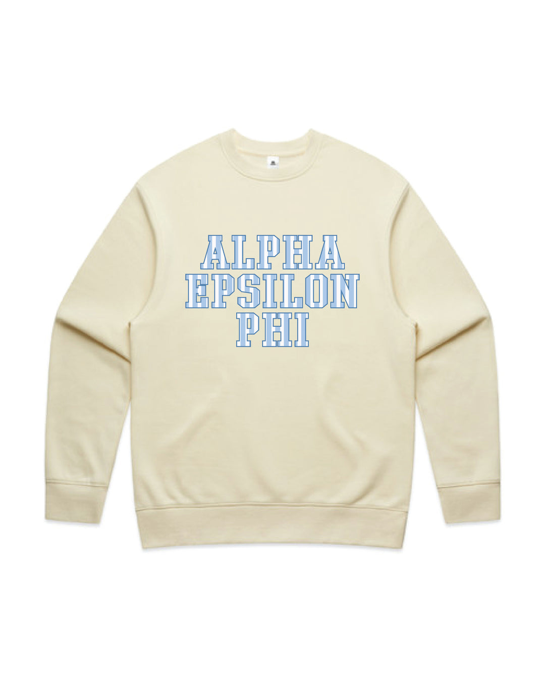 Alpha Epsilon Phi Striped Butter Heavy Weight Crewneck