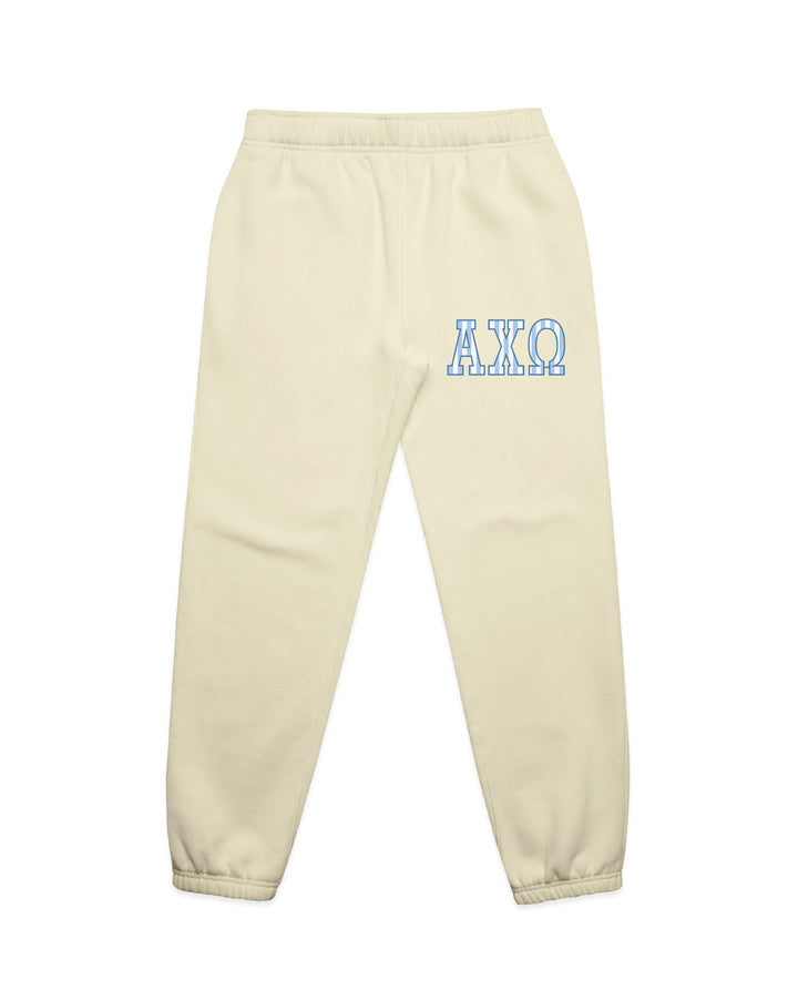 Striped Letters Heavy Weight Butter Sorority Joggers