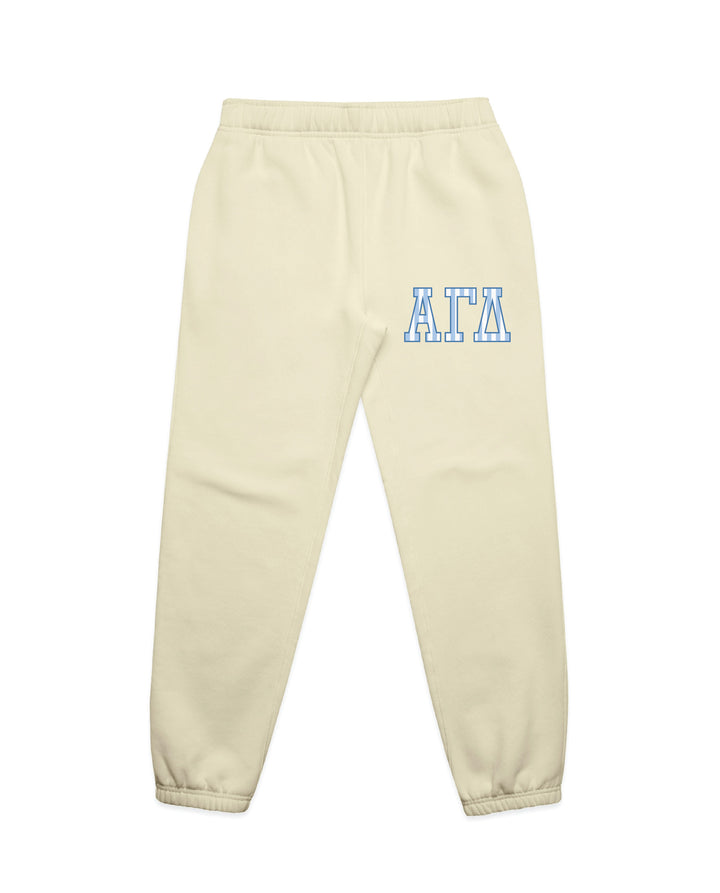 Striped Letters Heavy Weight Butter Sorority Joggers