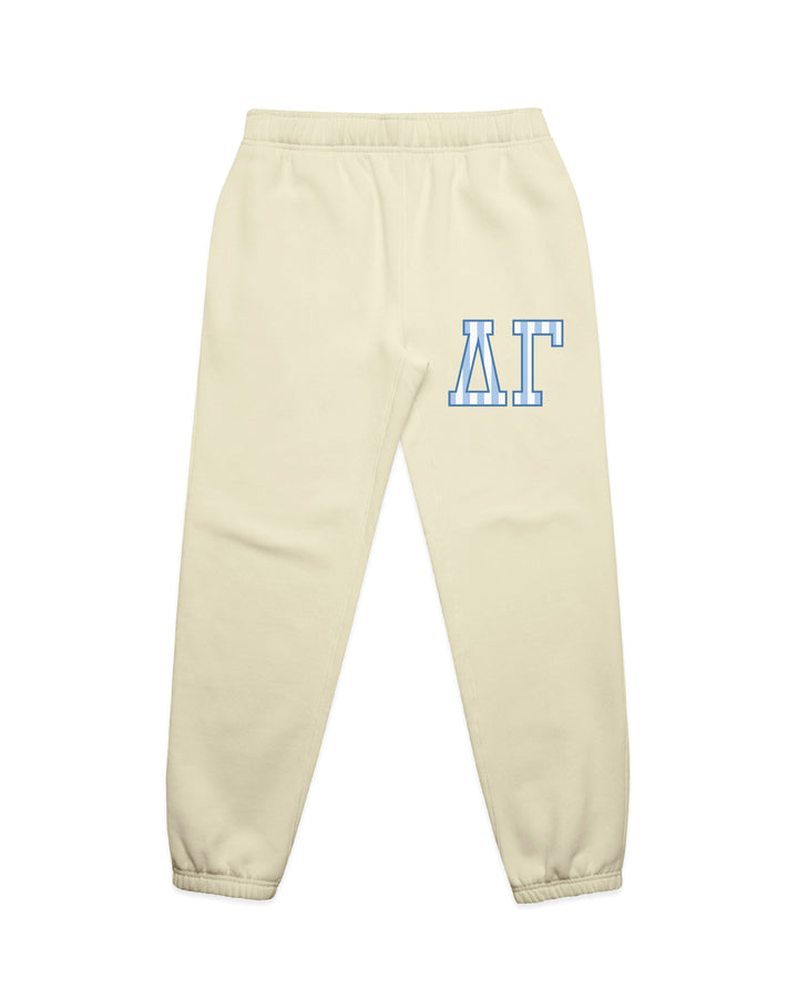 Striped Letters Heavy Weight Butter Sorority Joggers
