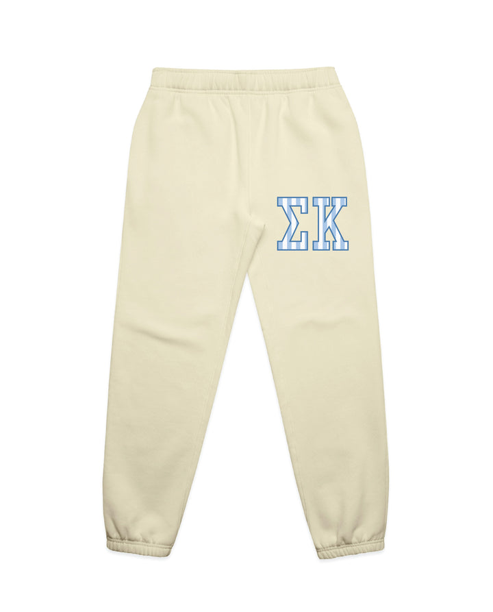 Striped Letters Heavy Weight Butter Sorority Joggers