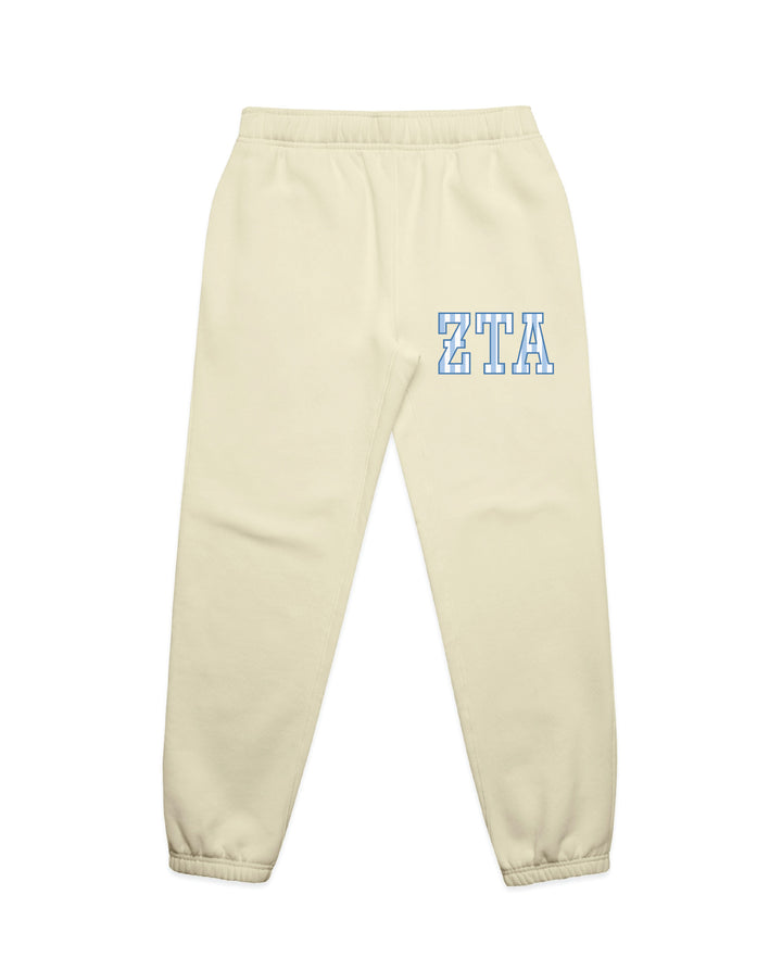 Striped Letters Heavy Weight Butter Sorority Joggers