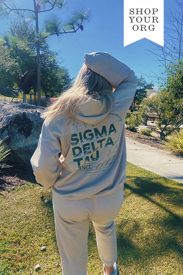 Sand and Green Sorority Matching Set Hoodie