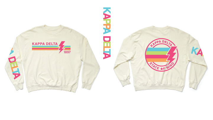 Y2K Vanilla Ice Neon Sorority Matching Set Crewneck