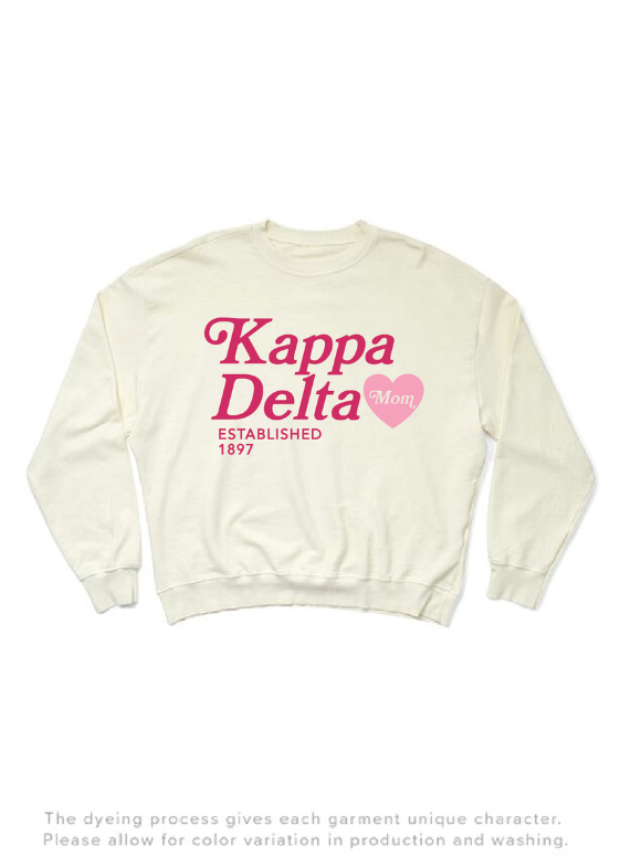 Vanilla Ice Heart Sorority Mom Light Weight Crewneck