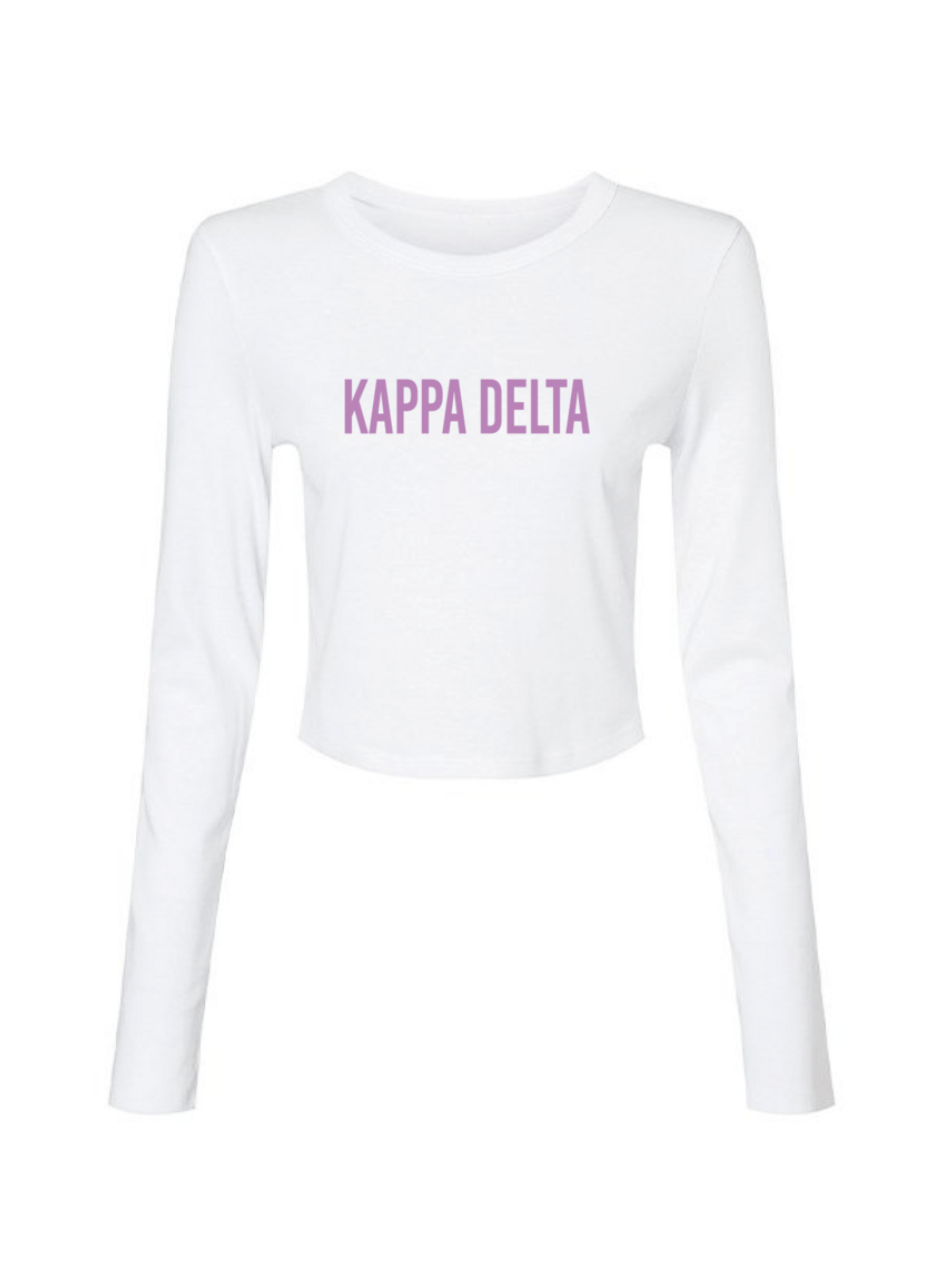 Sorority White Long Sleeve Baby Tee