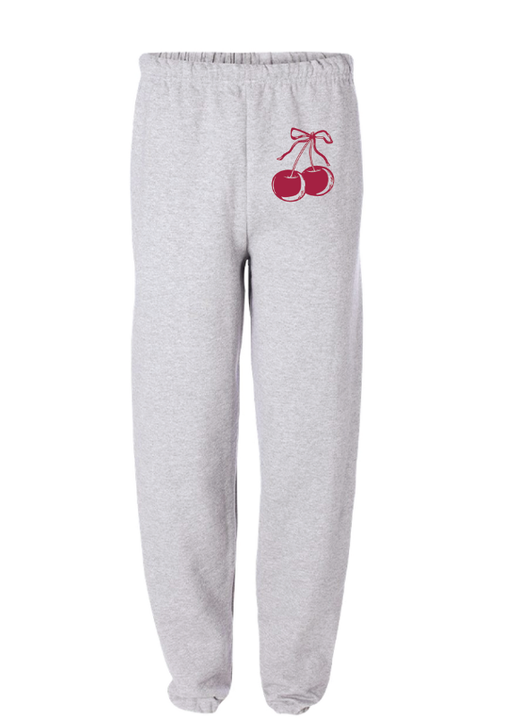 Cherry Bow Matching Set Sweatpants