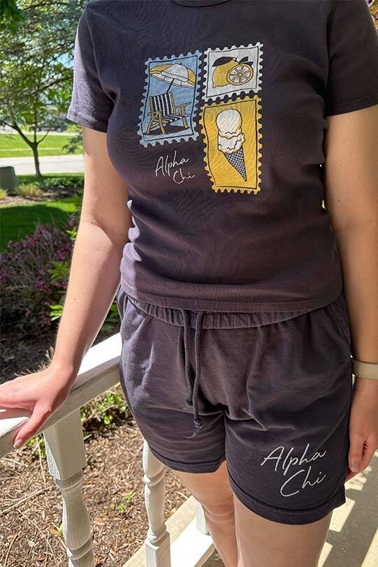 Script Midnight Sky Sorority Shorts
