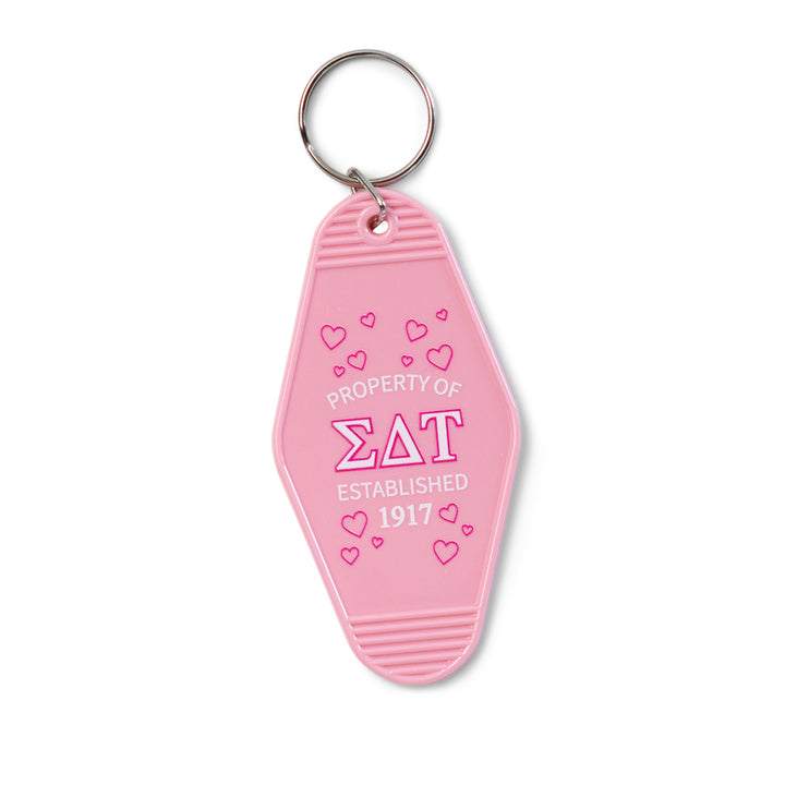 Pink Property Of Sorority Keychain